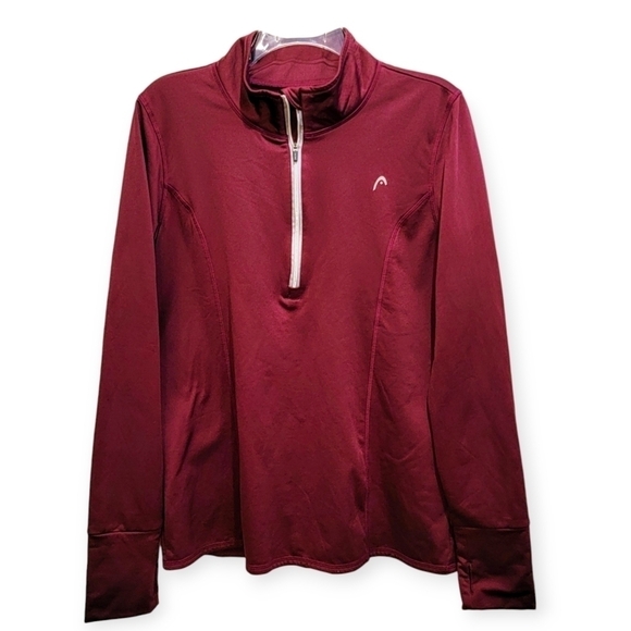 Head Quarter zip Pullover Activewear Jacket Fleece Lined with Thumb Holes Size L - Picture 1 of 15